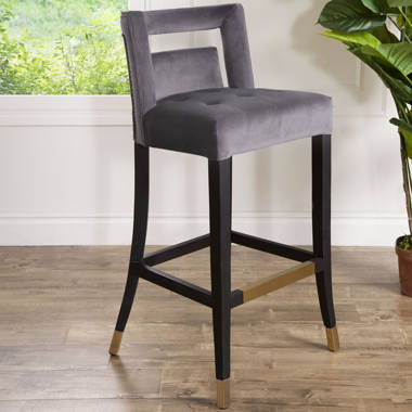 Hart grey velvet online bar stool